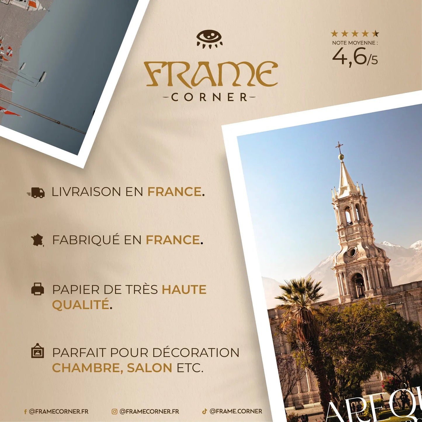 Affiche Arequipa - Magie nocturne Frame Corner