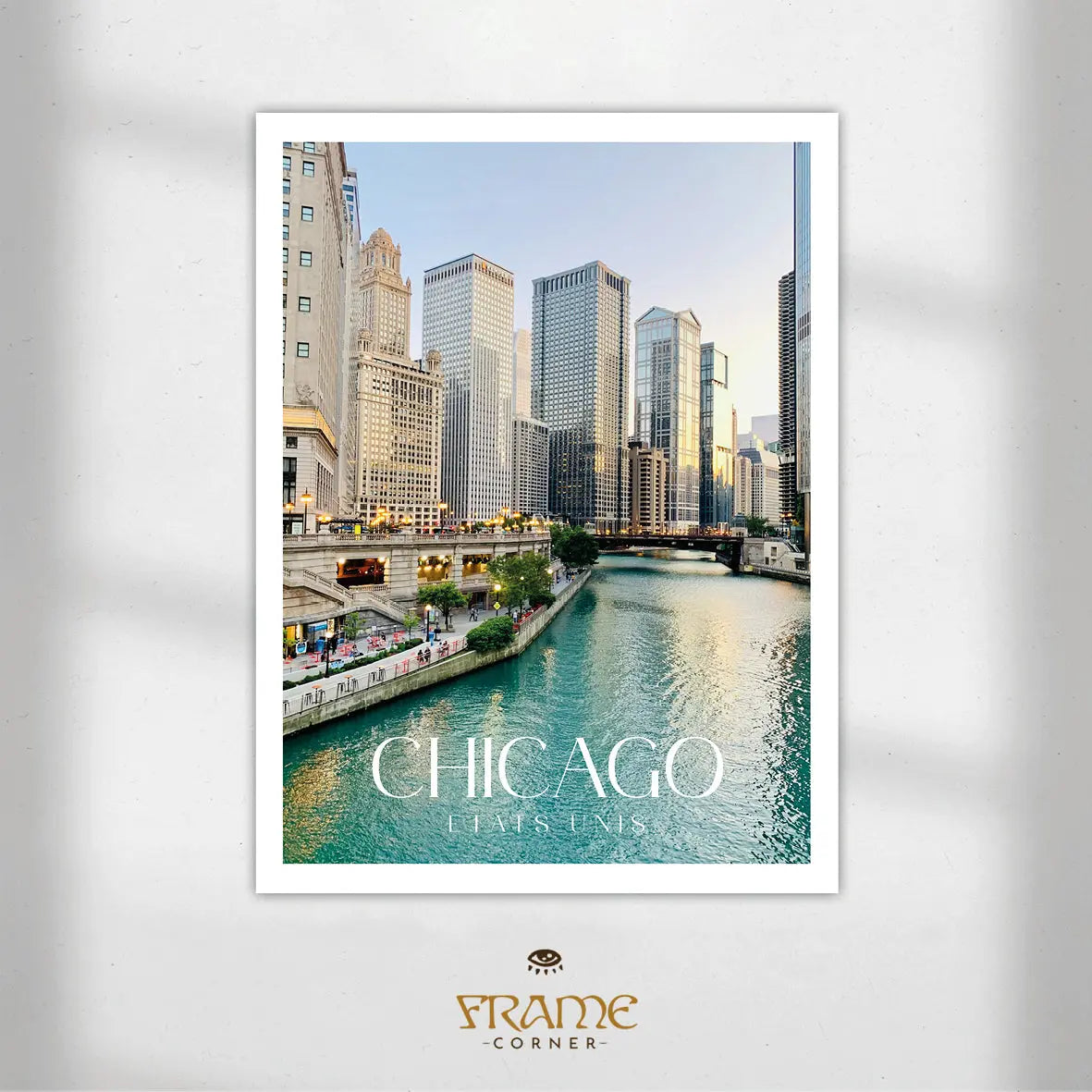 Affiche Chicago - Chicago River Frame Corner