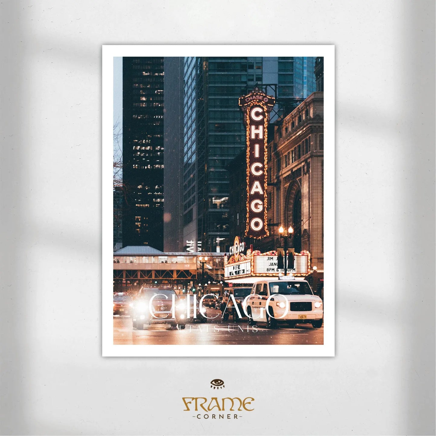 Affiche Chicago - Théâtre de Chicago Frame Corner
