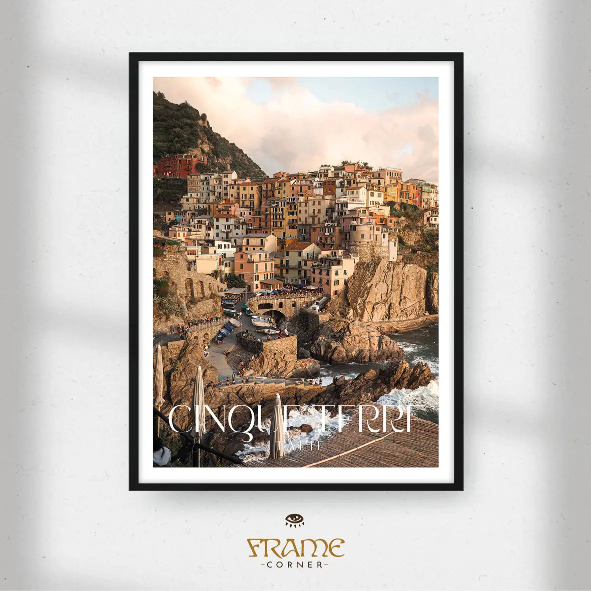 Affiche Cinque Terre - Coucher de soleil Frame Corner