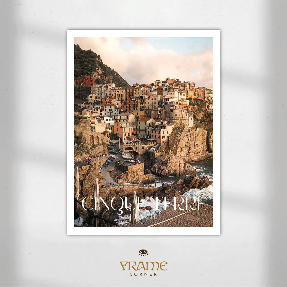 Affiche Cinque Terre - Coucher de soleil Frame Corner