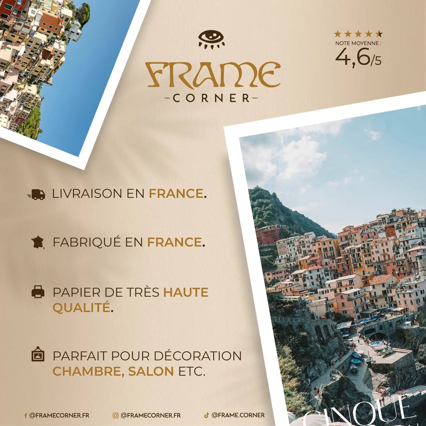 Affiche Cinque Terre - Vernaza Nord Frame Corner