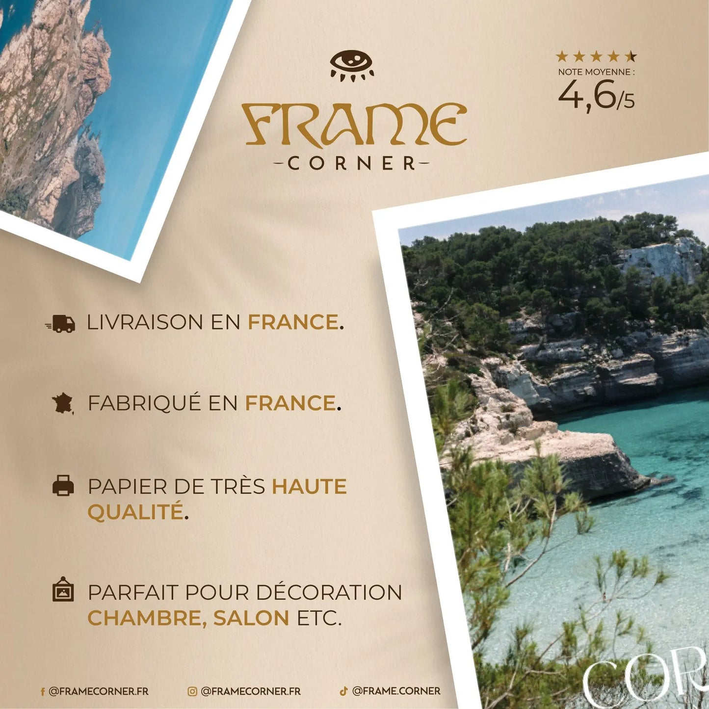Affiche Crète - Vue panoramique Frame Corner