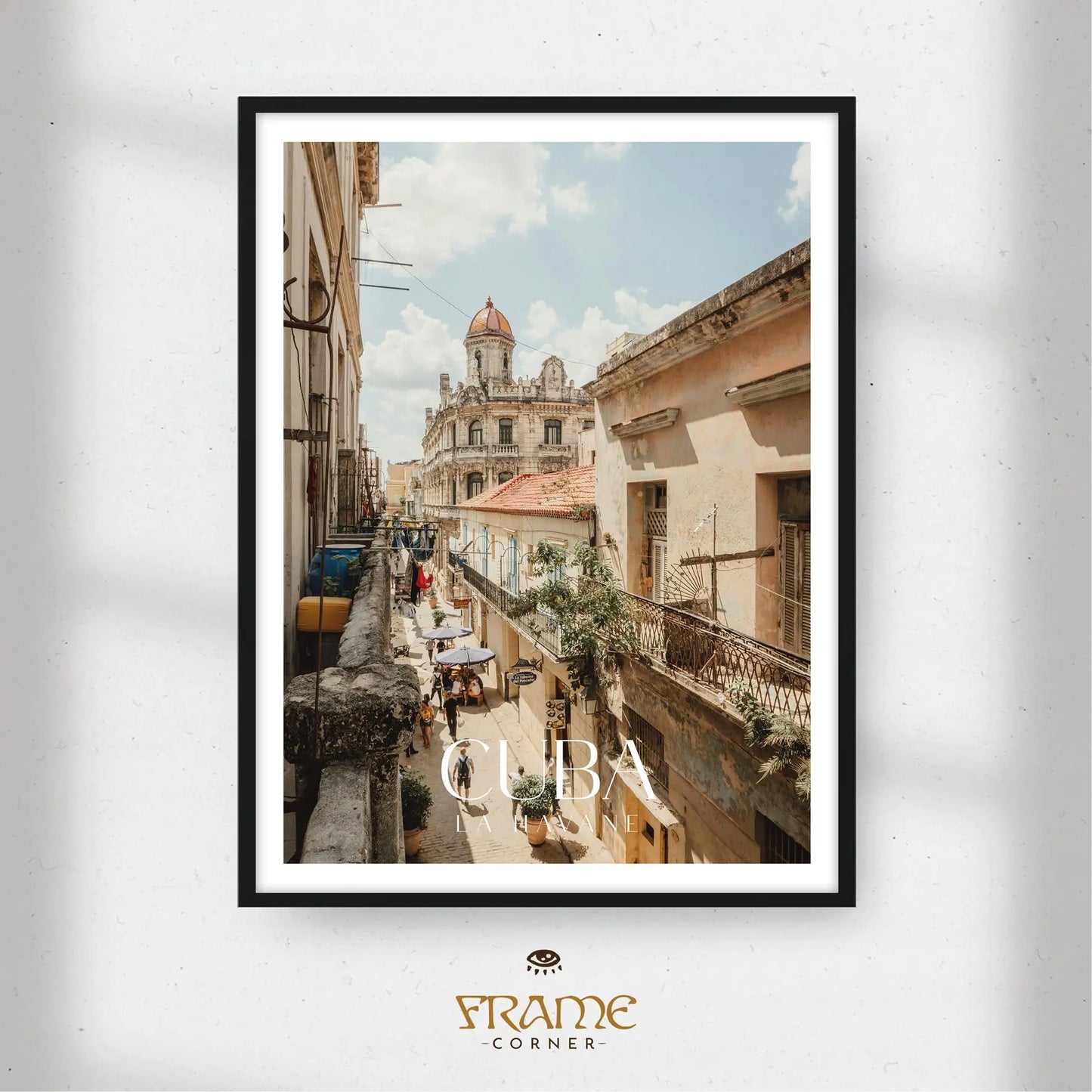 Affiche Cuba - Rue pittoresque Frame Corner