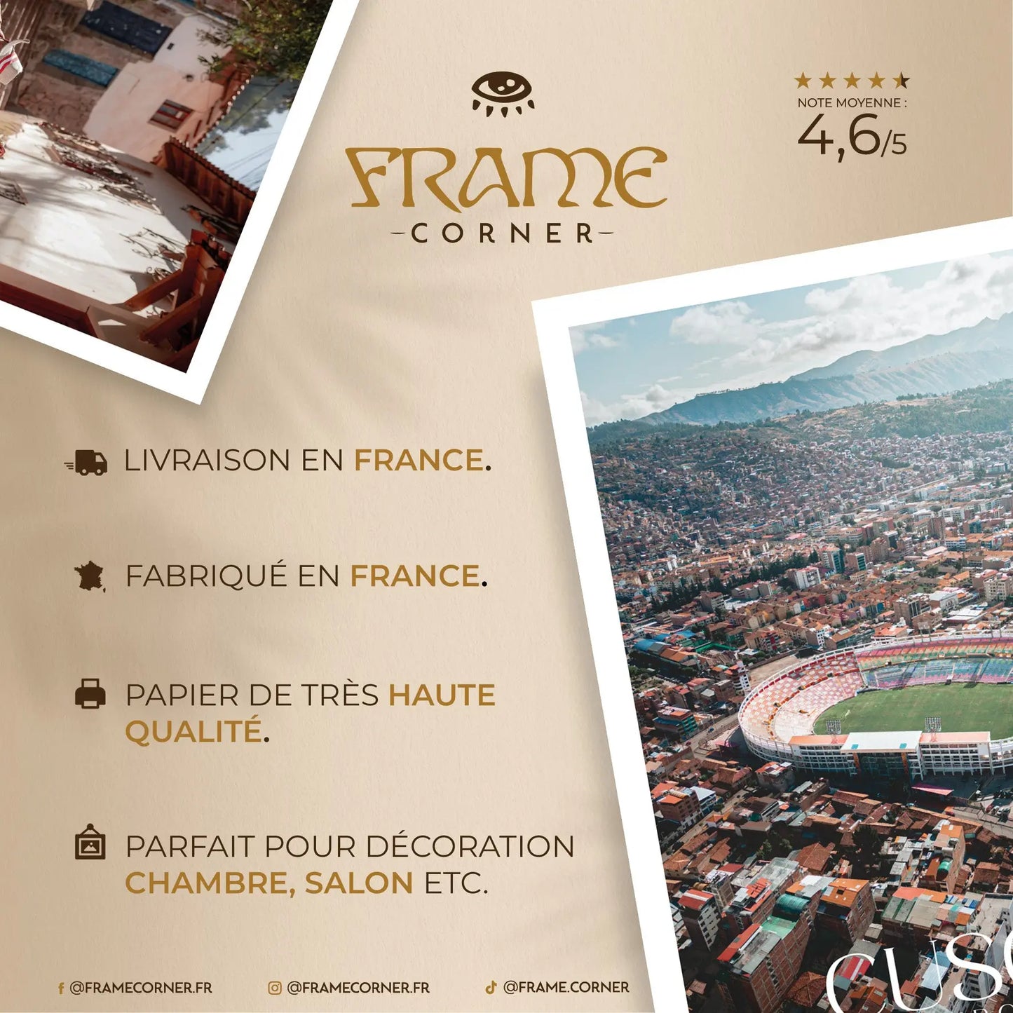 Affiche Cusco - La Cathédrale de Cusco Frame Corner