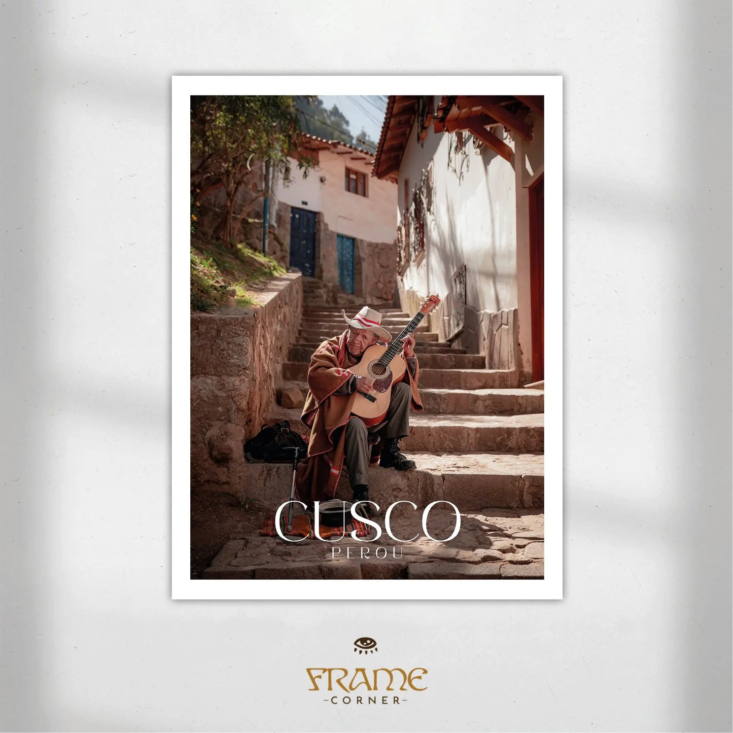 Affiche Cusco - Musicien Andin Frame Corner
