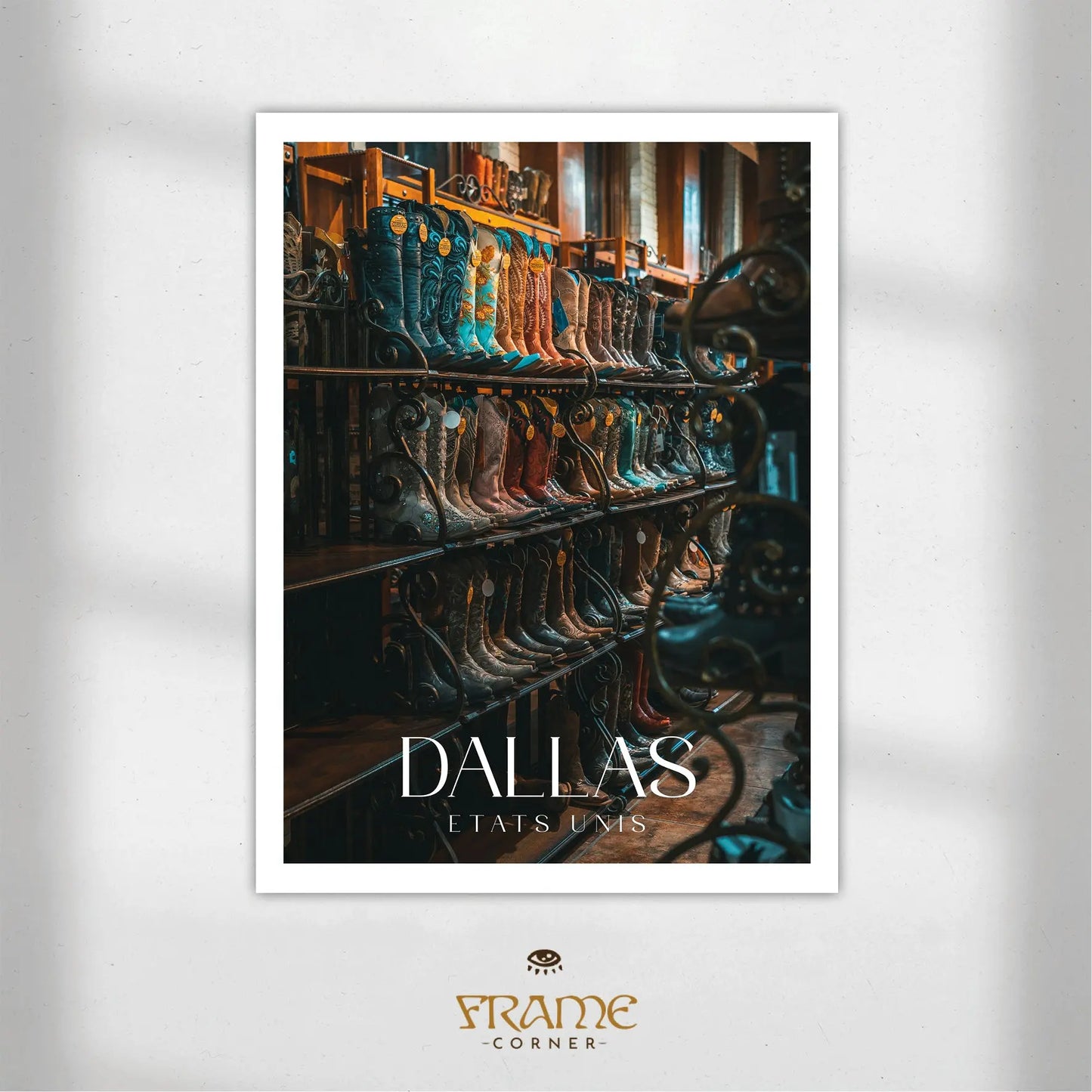 Affiche Dallas - Bottes de cow-boy Frame Corner