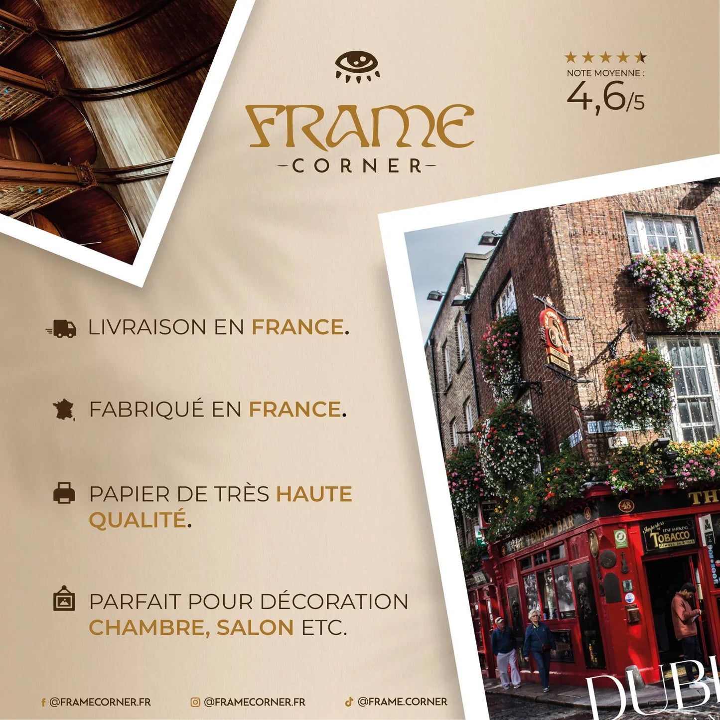 Affiche Dublin - Bâtiment historique Frame Corner