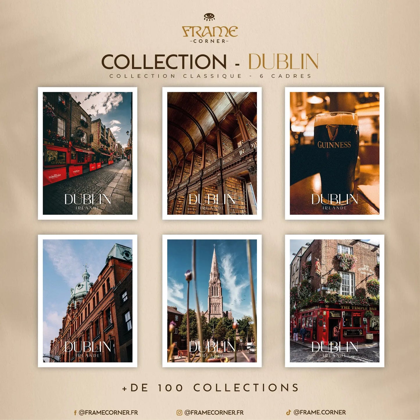 Affiche Dublin - Centre-ville Frame Corner