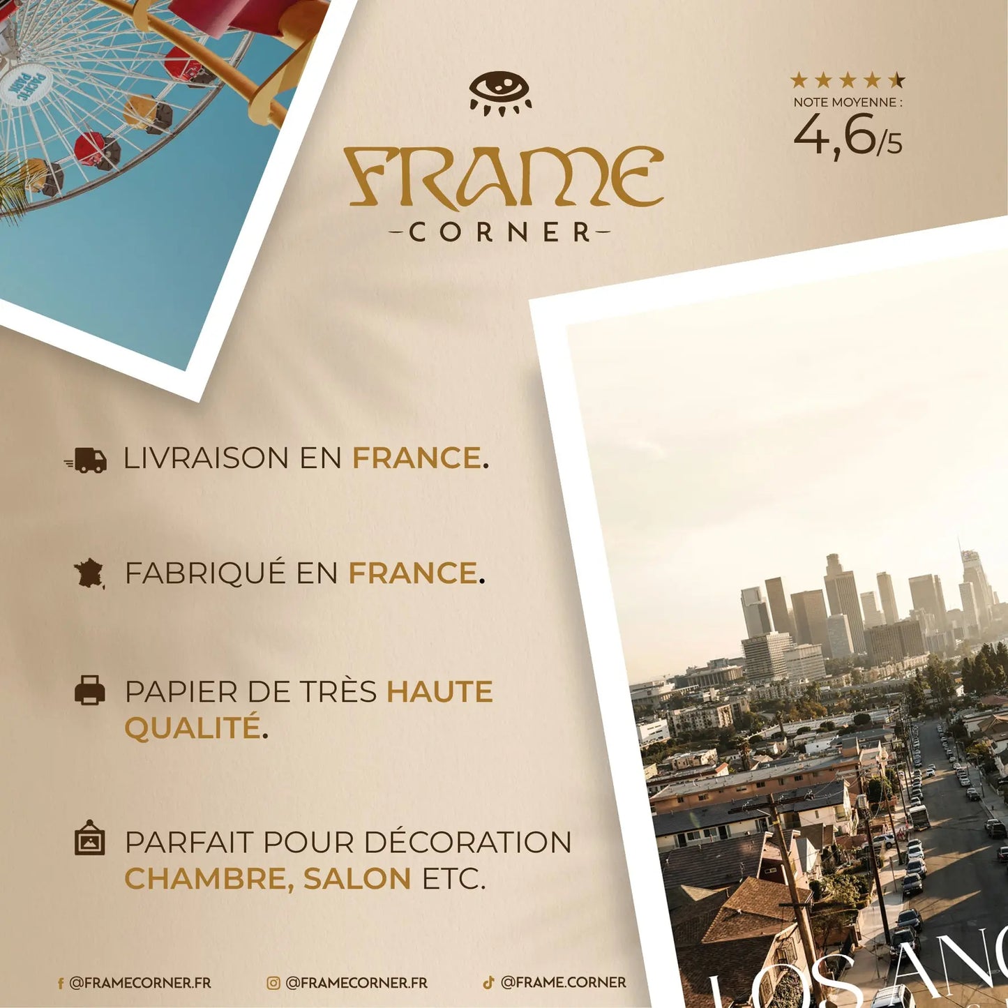 Affiche Los Angeles - Skyline Frame Corner
