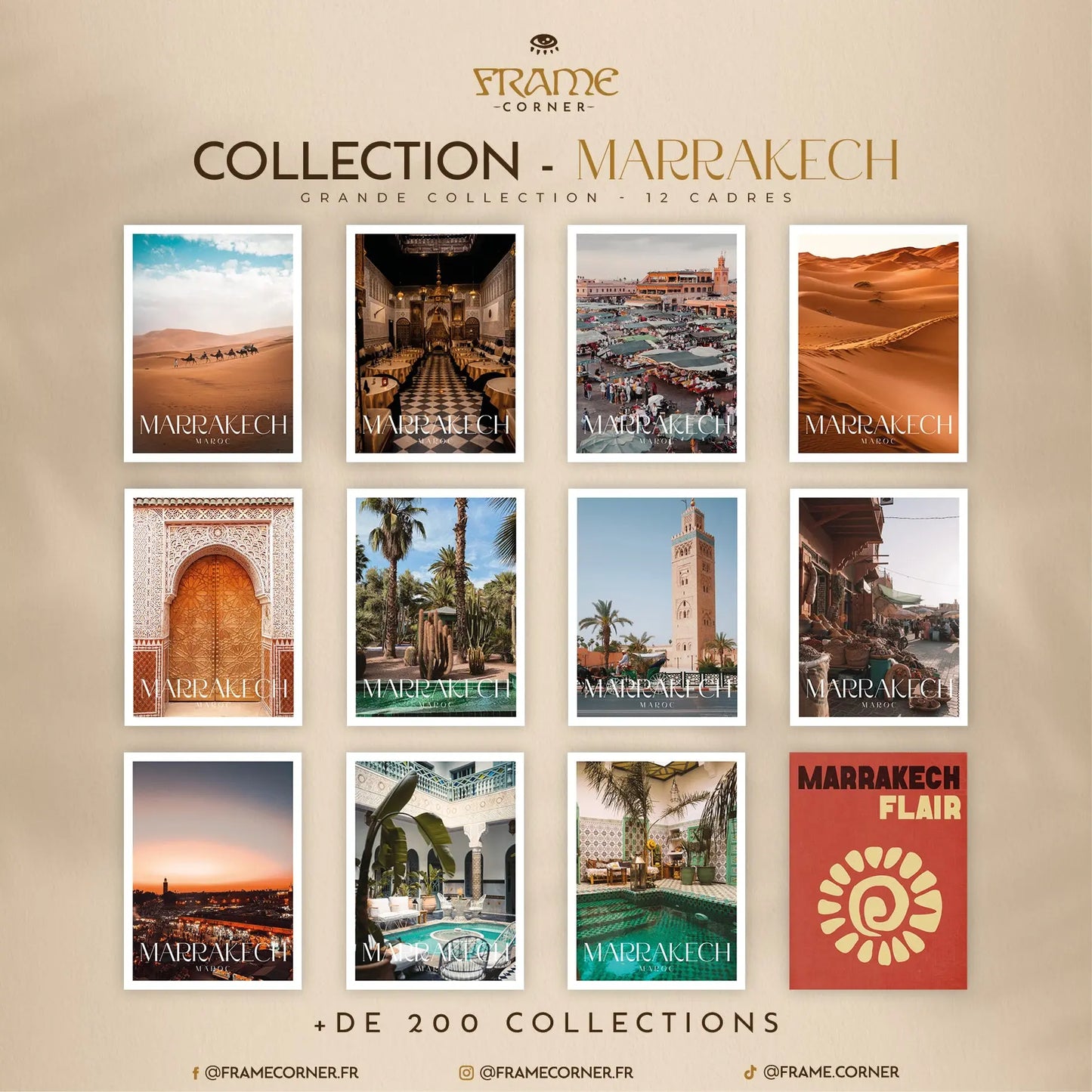 Affiche Marrakech - Place Jemaa el-Fna Frame Corner France