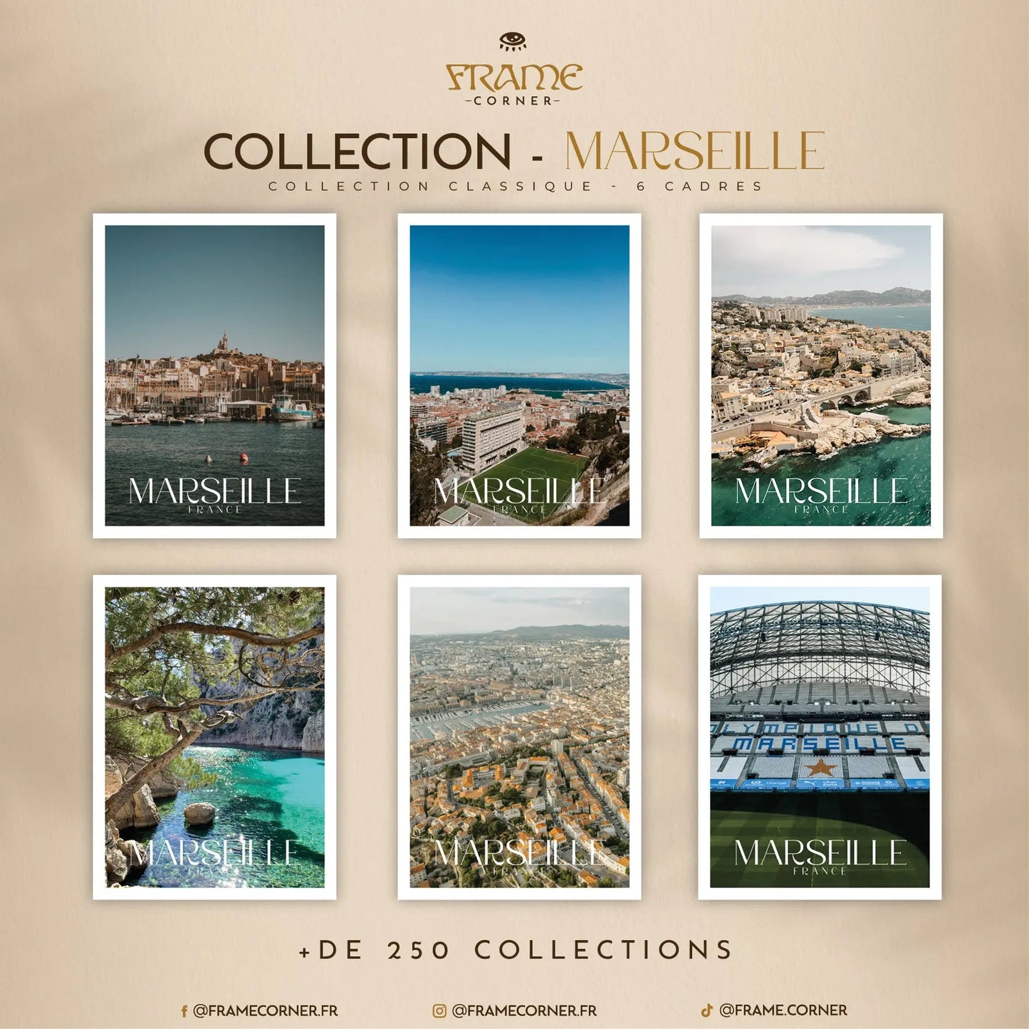 Affiche Marseille - Vallon des Auffes Frame Corner