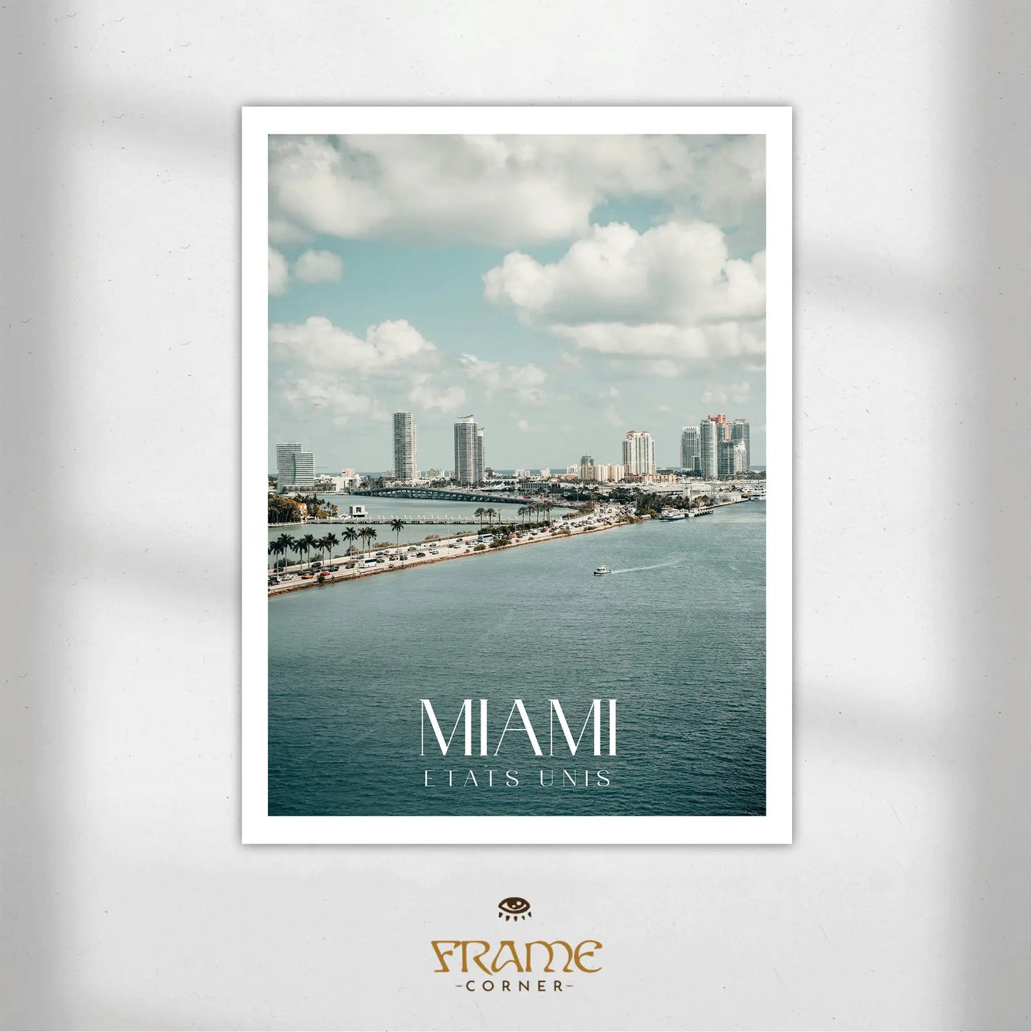 Affiche Miami - Côte Atlantique Frame Corner