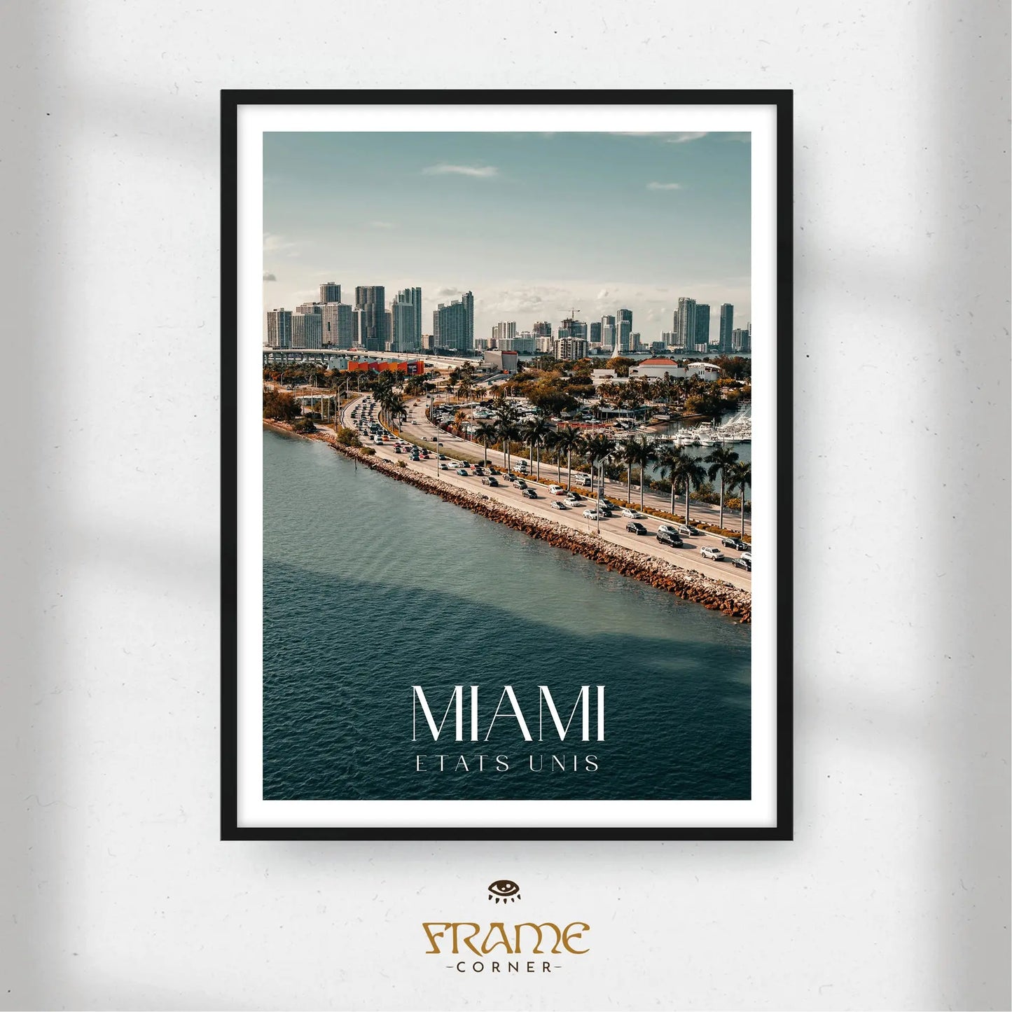 Affiche Miami - Front de Mer Frame Corner