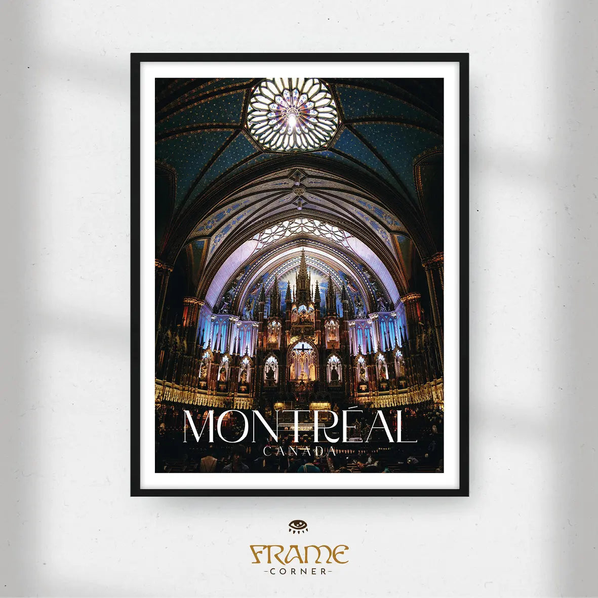 Affiche Montréal - Basilique Notre-Dame Frame Corner