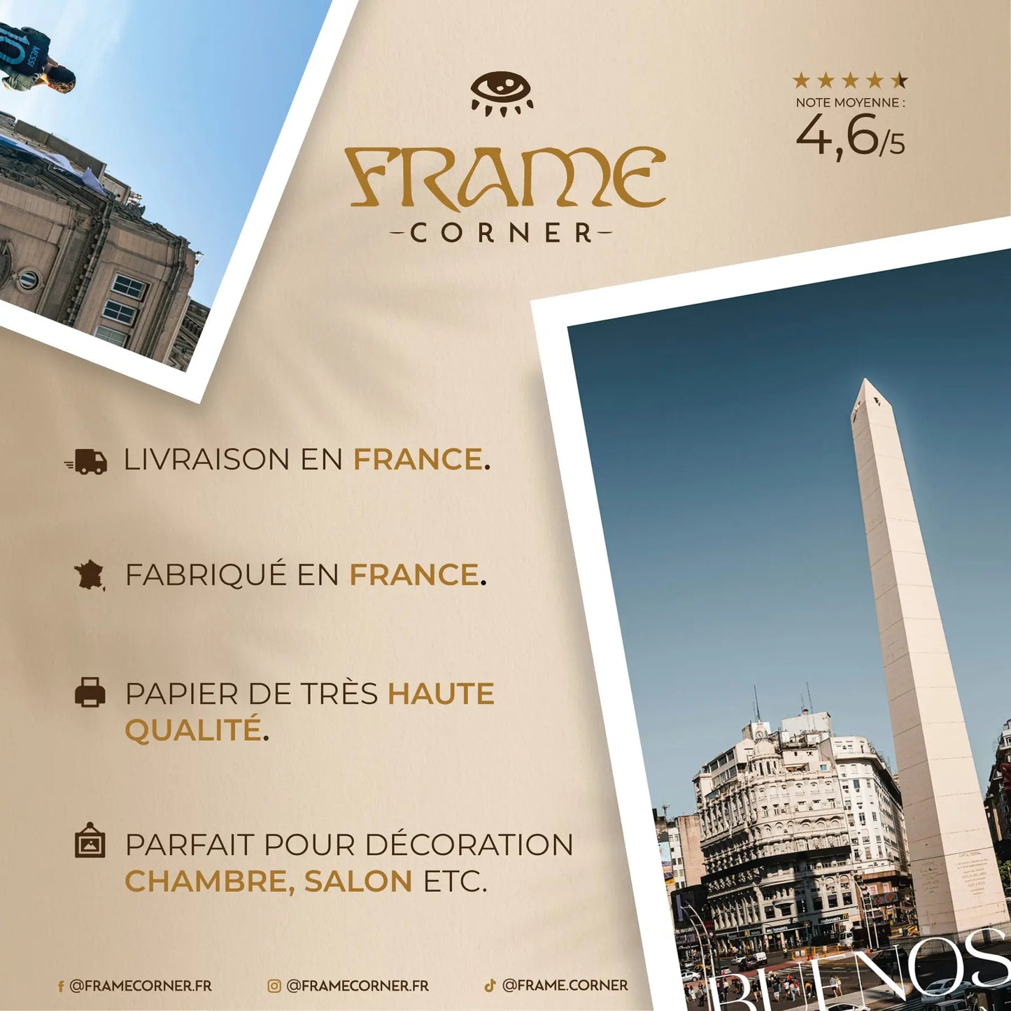 Affiche Buenos Aires - Façade iconique à La Boca Frame Corner