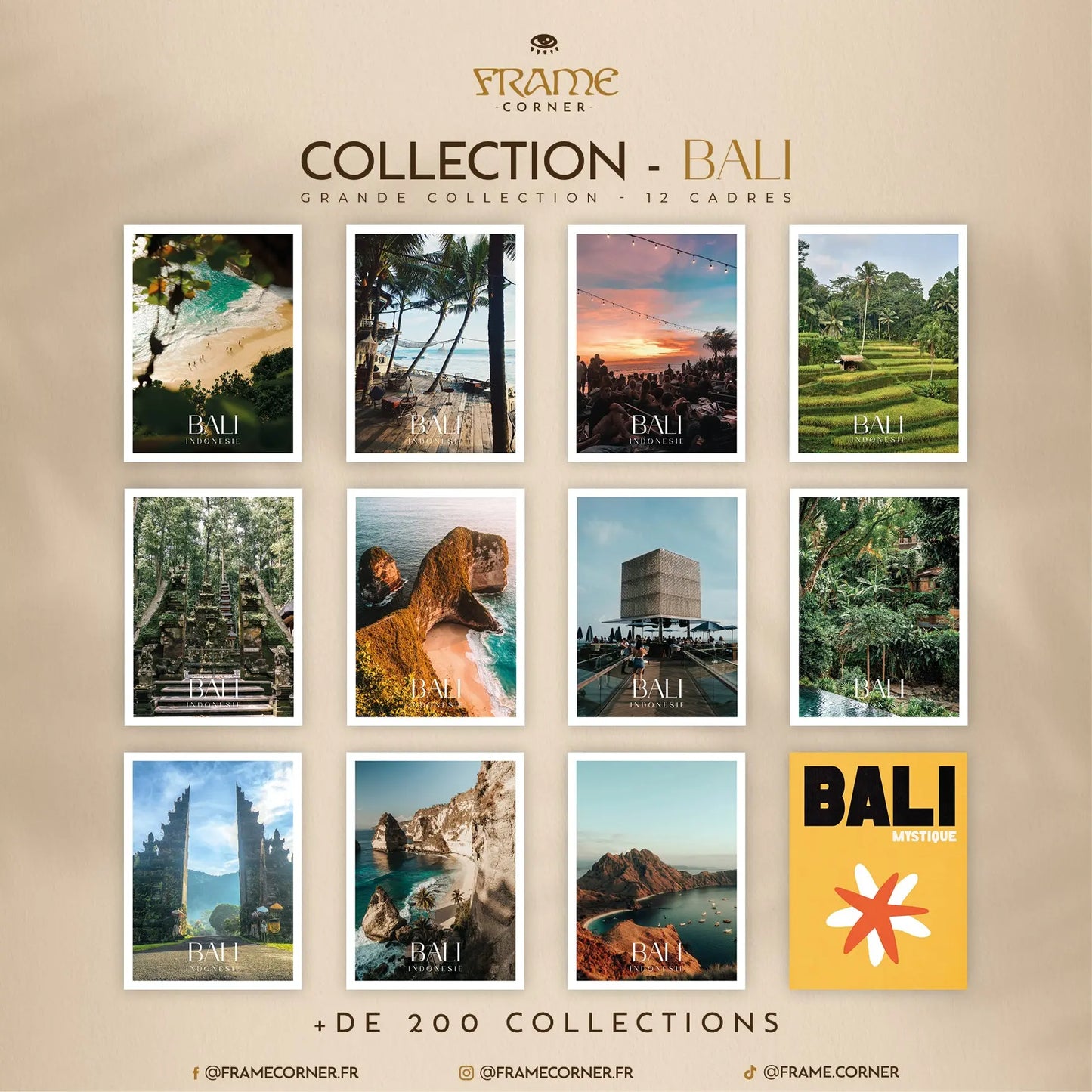 Affiche Bali - Coucher de Soleil Frame Corner France