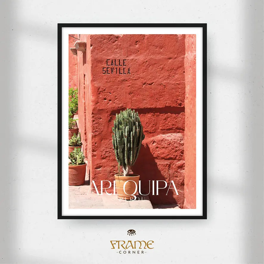 Affiche Arequipa - Cactus Calle Sevilla Frame Corner