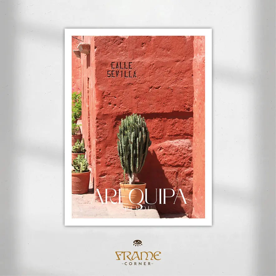 Affiche Arequipa - Cactus Calle Sevilla Frame Corner