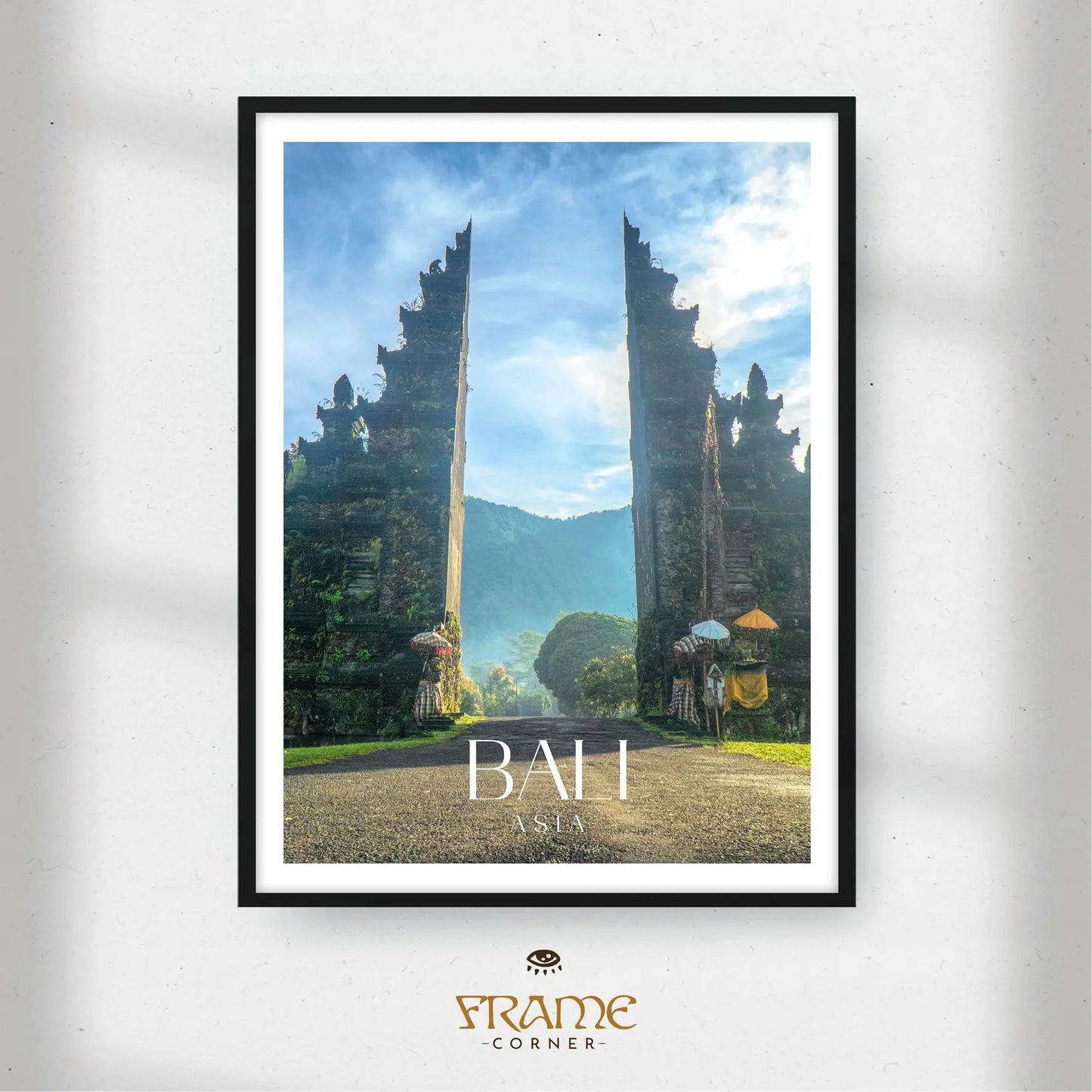 Affiche Bali - Temple d'Hendara Frame Corner France