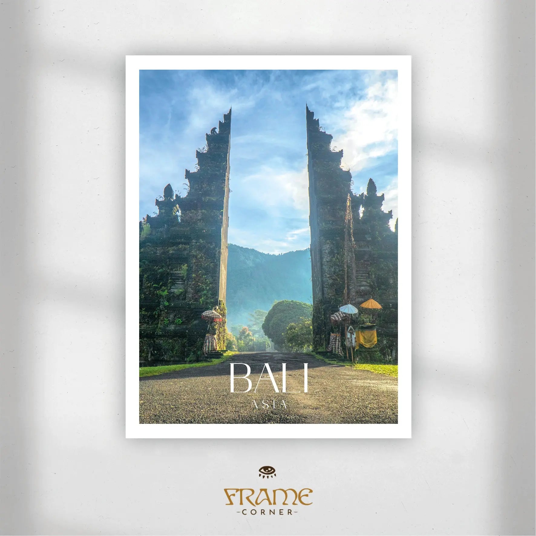 Affiche Bali - Temple d'Hendara Frame Corner France