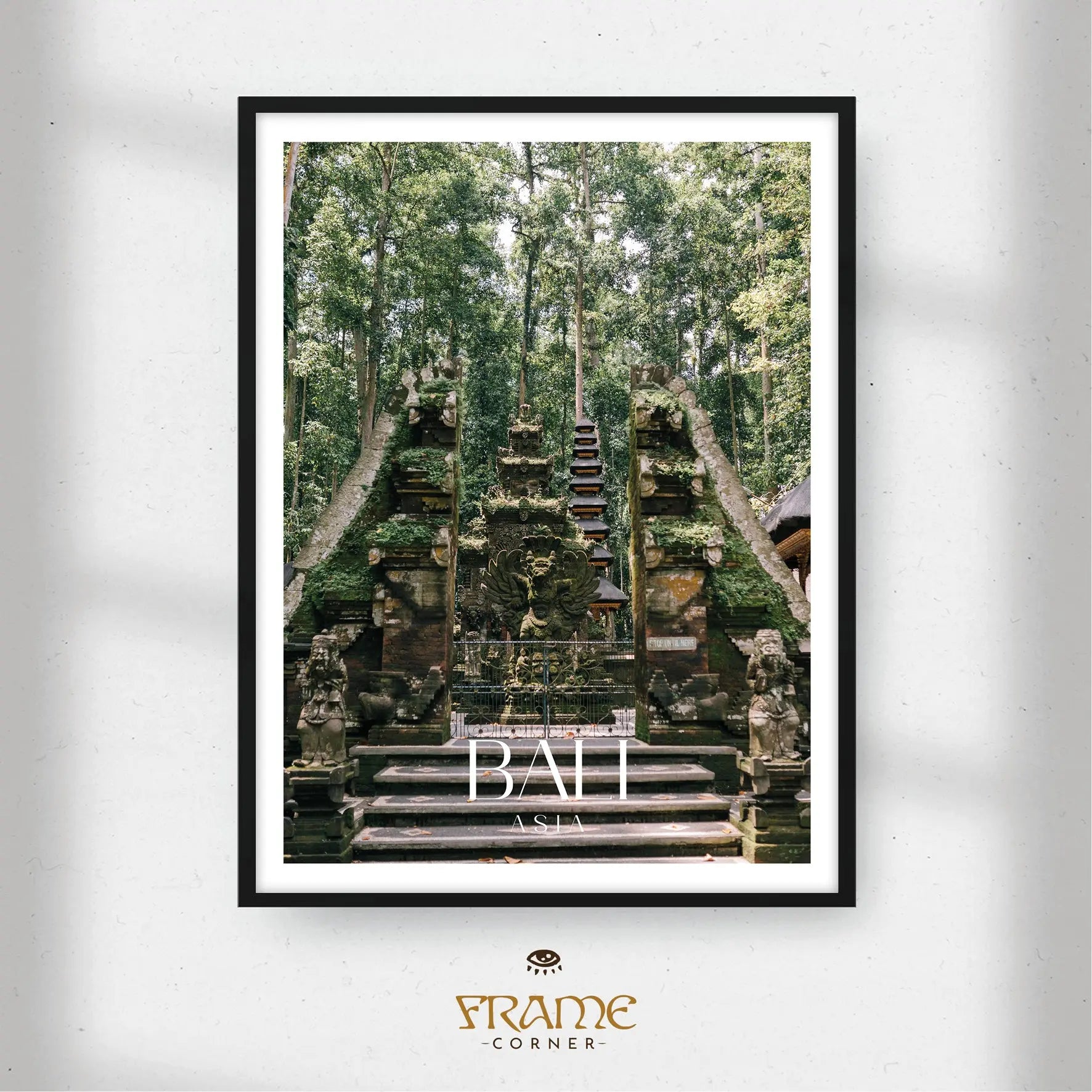 Affiche Bali - Temple dans la Jungle Frame Corner France