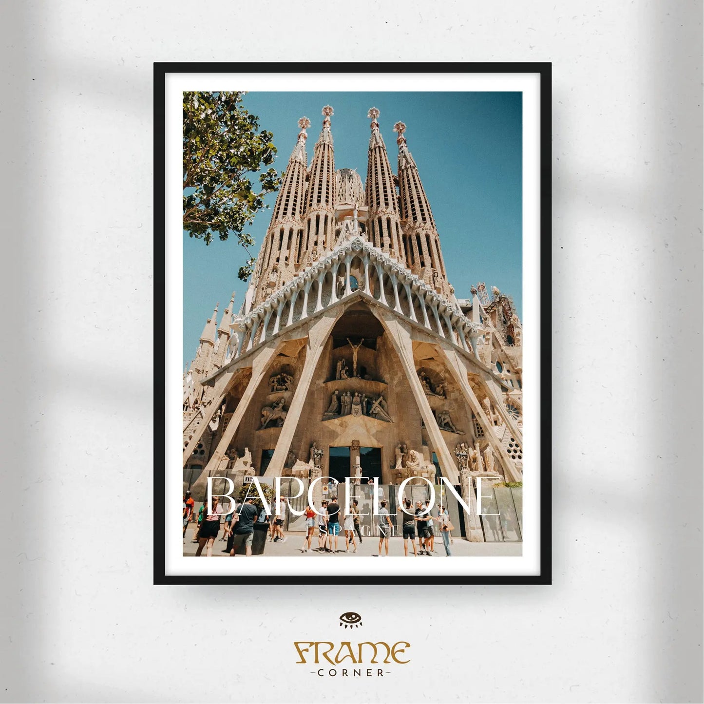 Affiche Barcelone - La Sagrada Familia Frame Corner