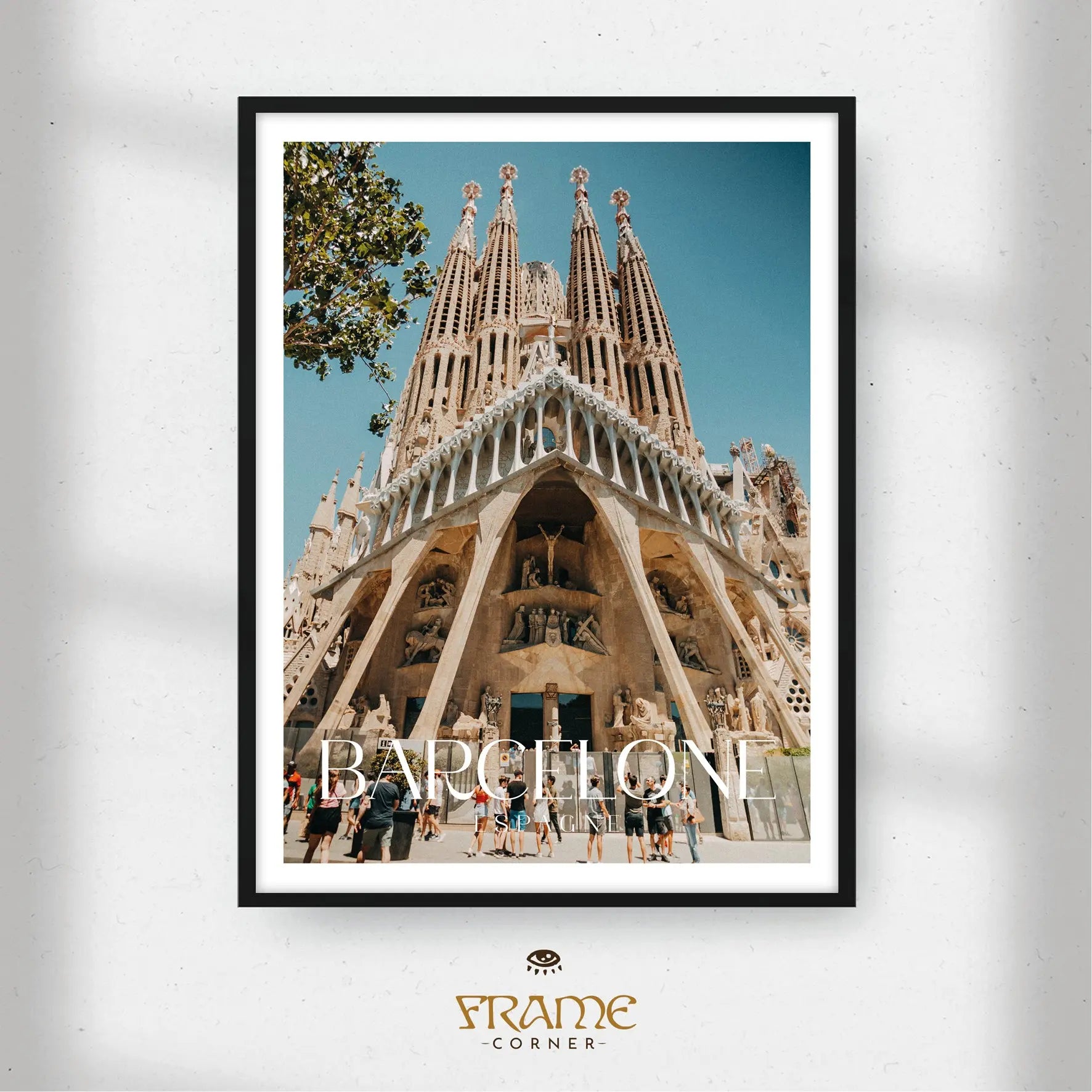 Affiche Barcelone - La Sagrada Familia Frame Corner