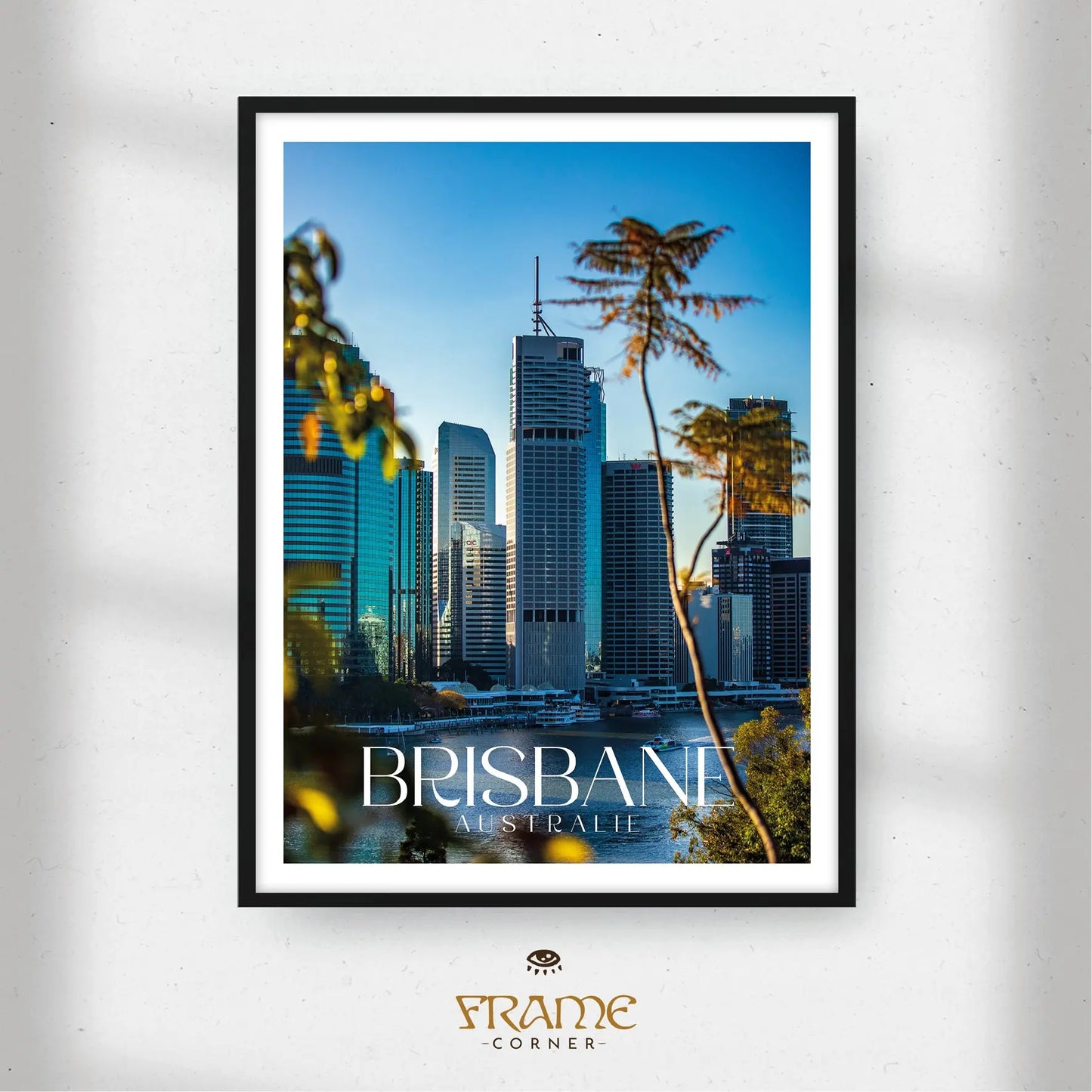 Affiche Brisbane - Skyline spectaculaire Frame Corner