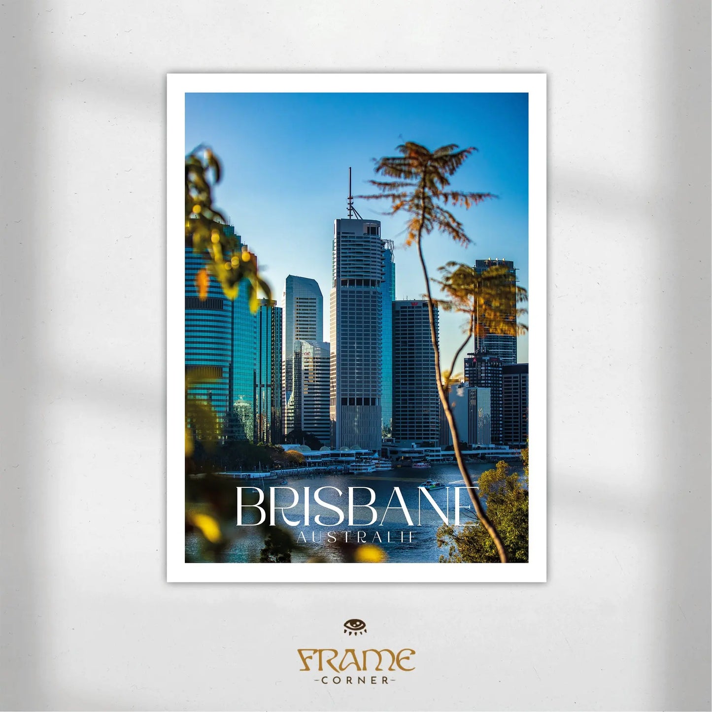 Affiche Brisbane - Skyline spectaculaire Frame Corner