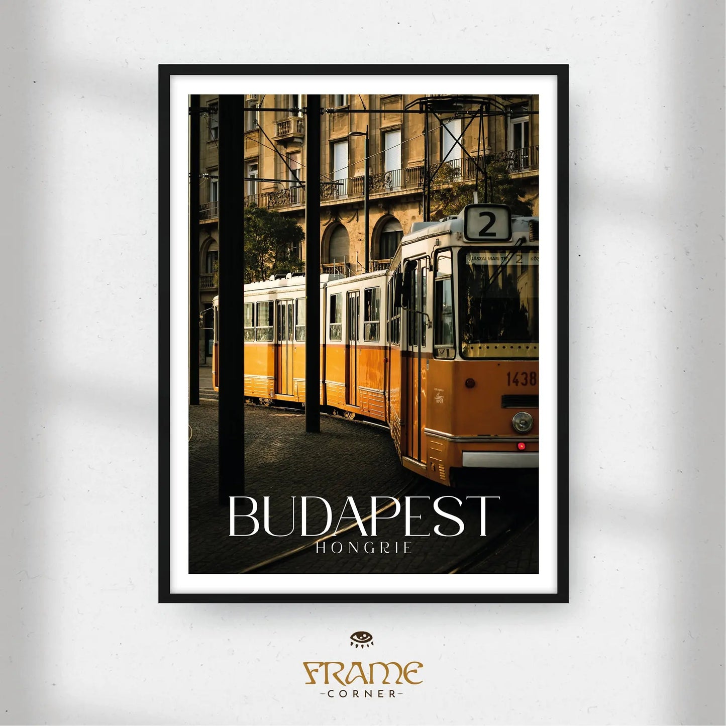 Affiche Budapest - Tramway jaune Frame Corner France