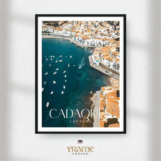 Affiche Cadaqués - Vue aérienne Frame Corner