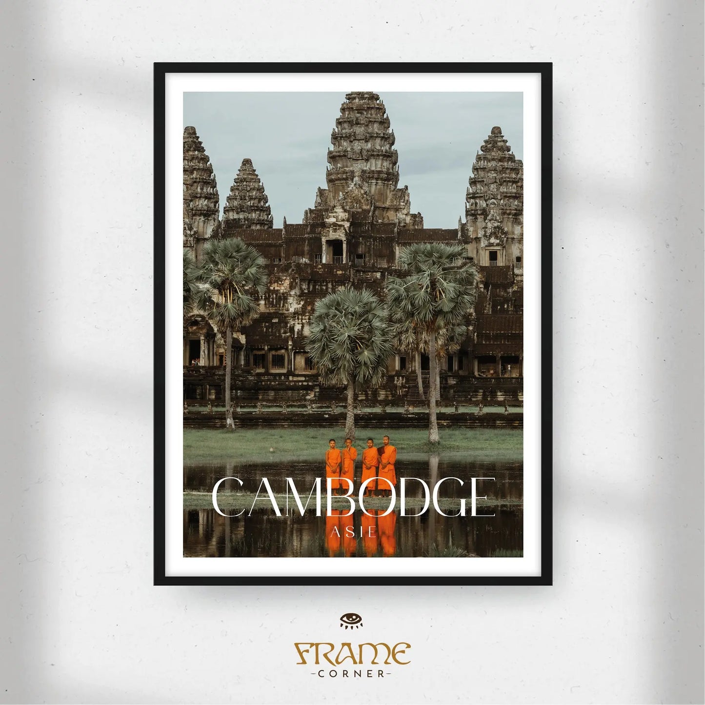 Affiche Cambodge - Monastère d'Angkor Wat Frame Corner