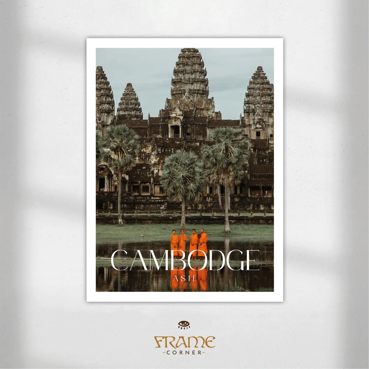 Affiche Cambodge - Monastère d'Angkor Wat Frame Corner