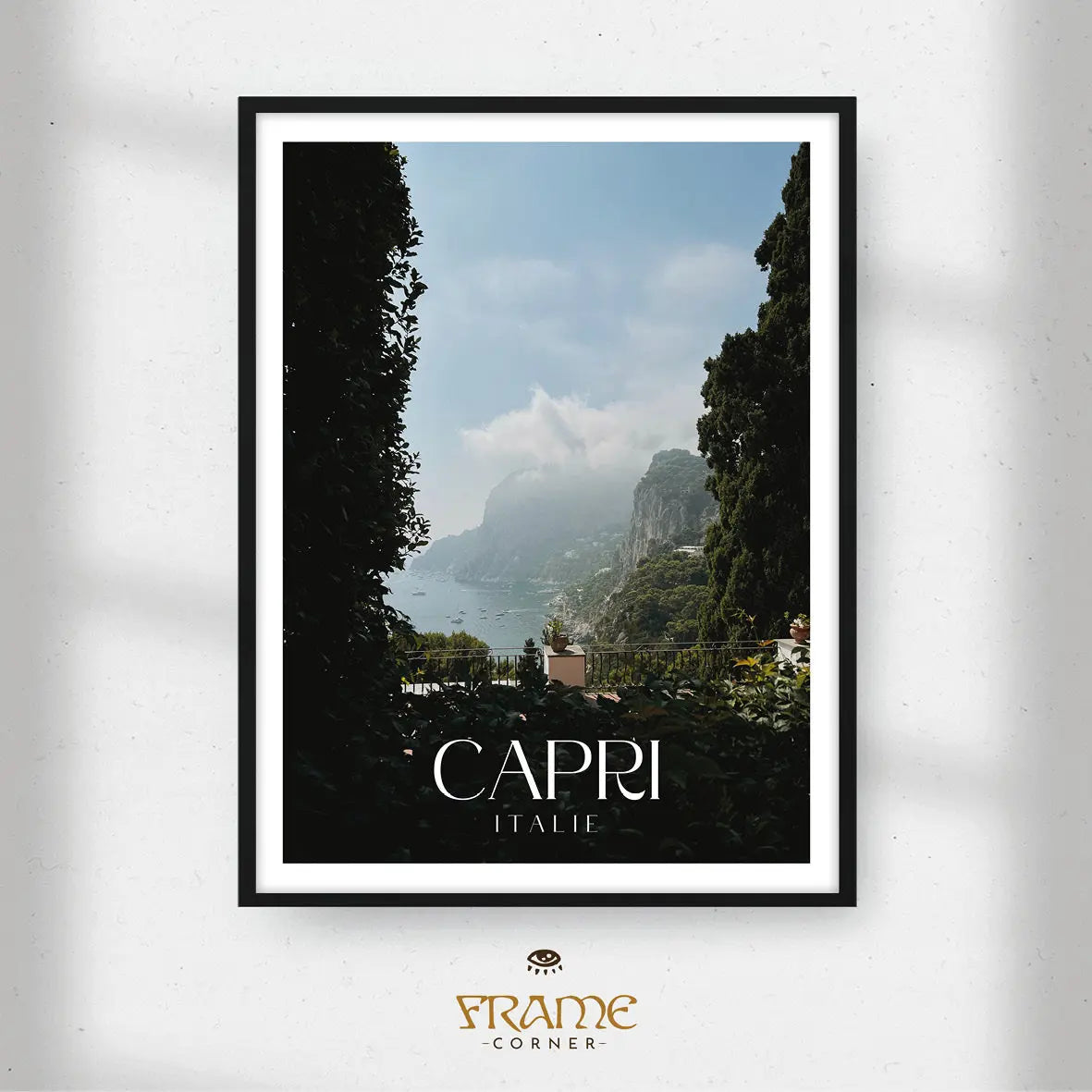 Affiche Capri - Paysage méditerranéen Frame Corner