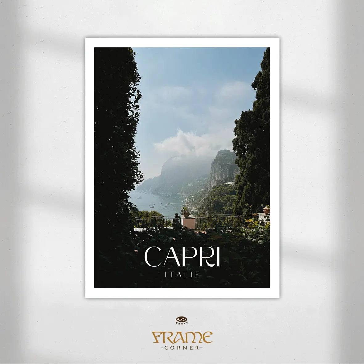 Affiche Capri - Paysage méditerranéen Frame Corner