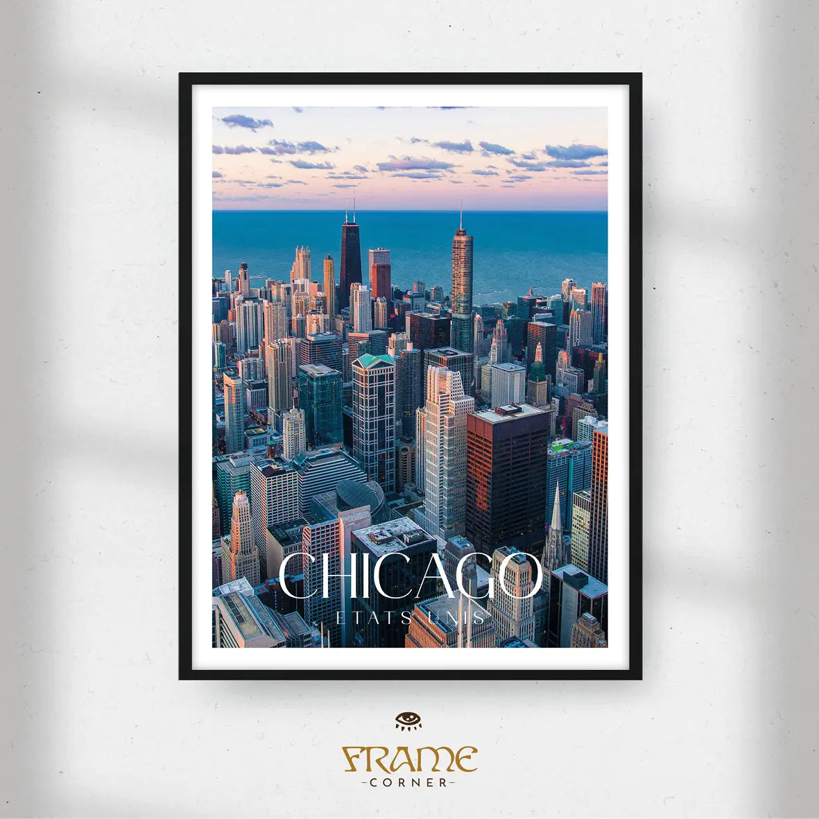 Affiche Chicago - Vue aérienne Frame Corner