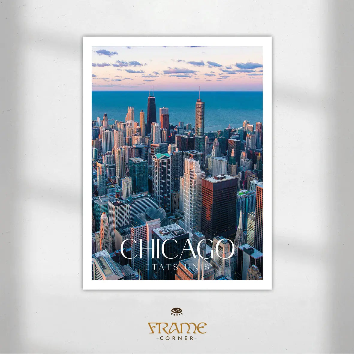 Affiche Chicago - Vue aérienne Frame Corner