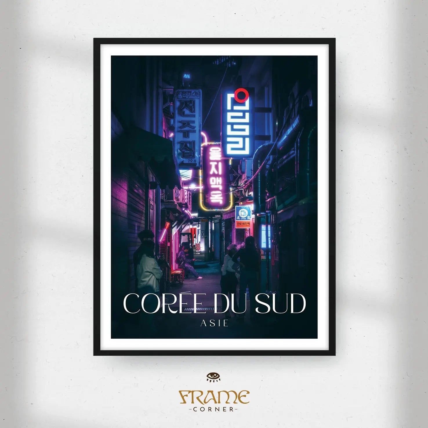 Affiche Corée du Sud - Rues Nocturnes de Séoul Frame Corner