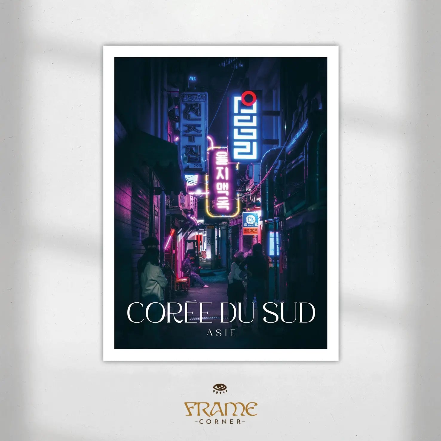 Affiche Corée du Sud - Rues Nocturnes de Séoul Frame Corner