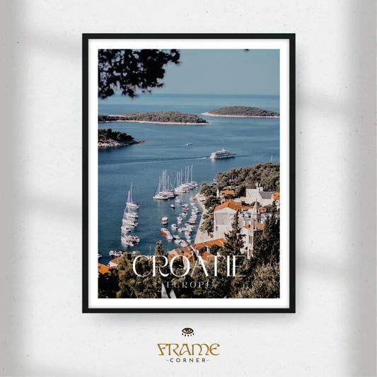 Affiche Croatie - Île de Hvar Frame Corner