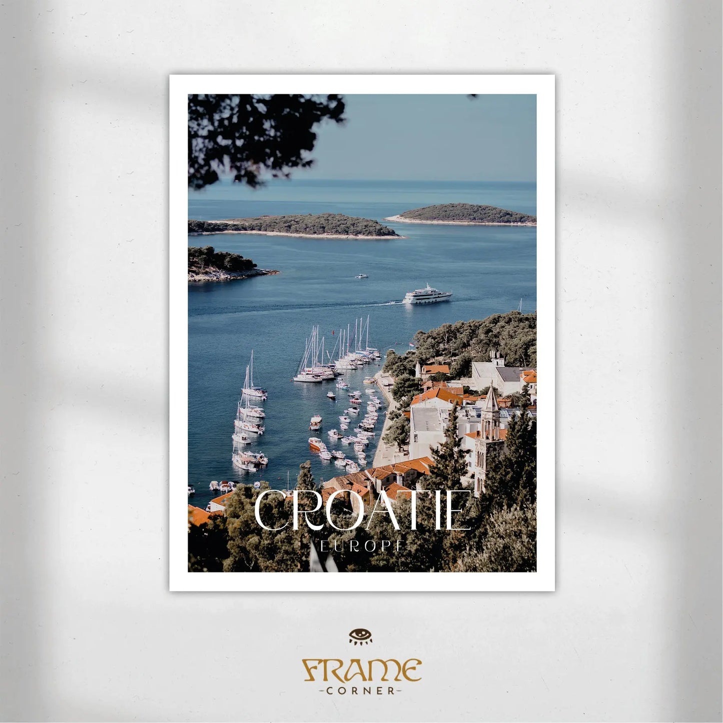 Affiche Croatie - Île de Hvar Frame Corner