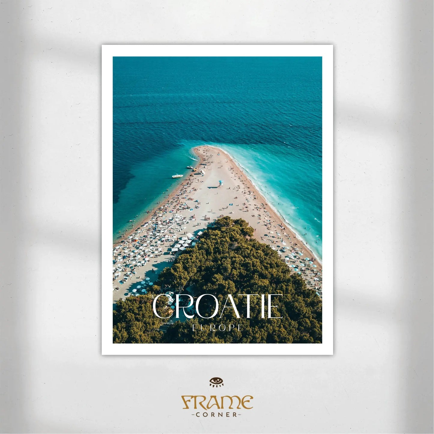 Affiche Croatie - Plage de Zlatni Rat Frame Corner