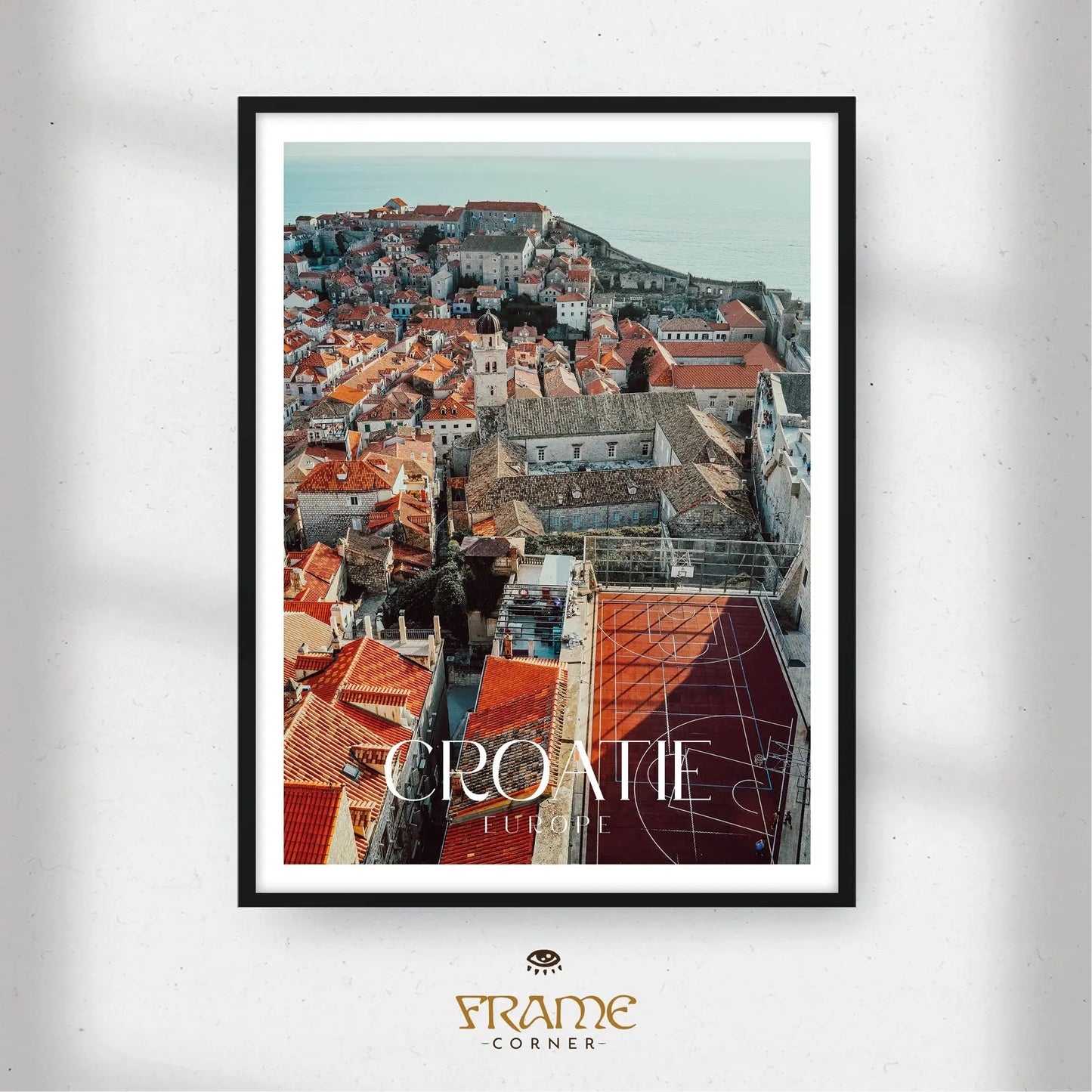 Affiche Croatie - Toits de Dubrovnik Frame Corner