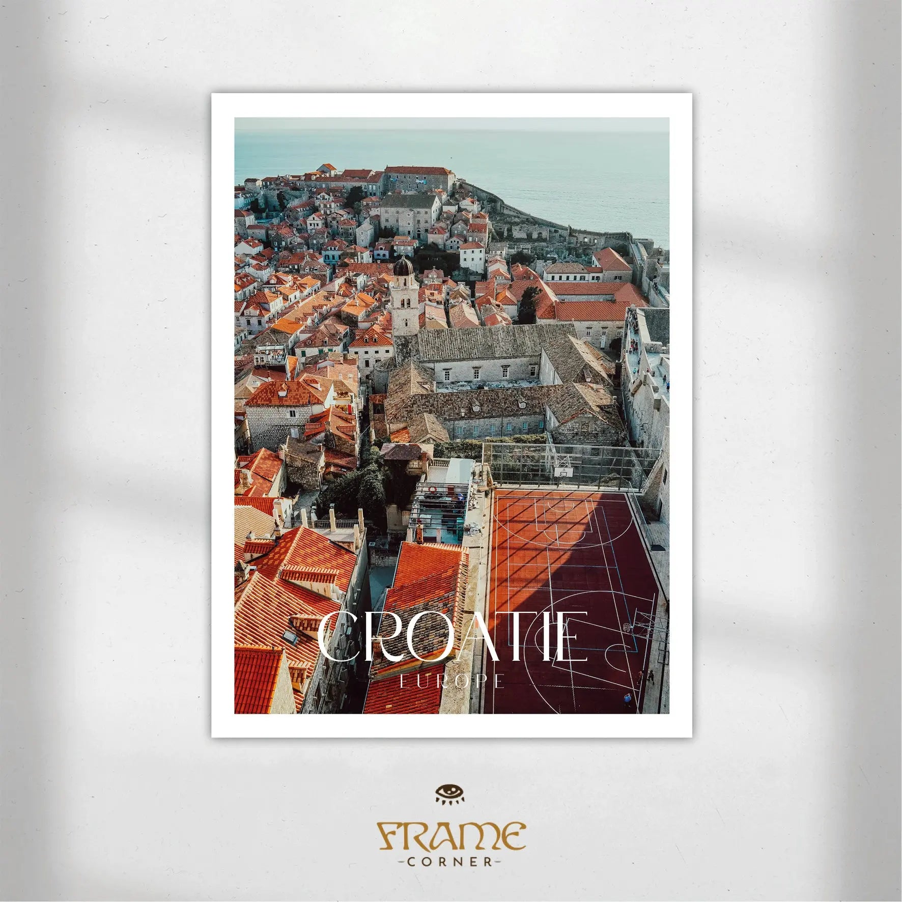 Affiche Croatie - Toits de Dubrovnik Frame Corner