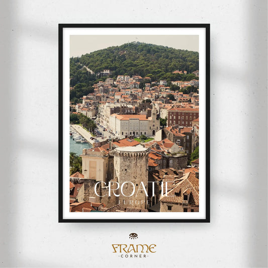 Affiche Croatie - Vieille Ville de Split Frame Corner