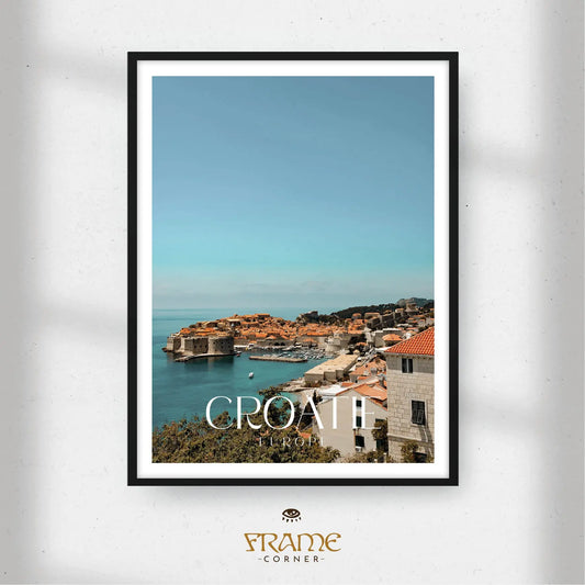 Affiche Croatie - Vieux port de Dubrovnik Frame Corner