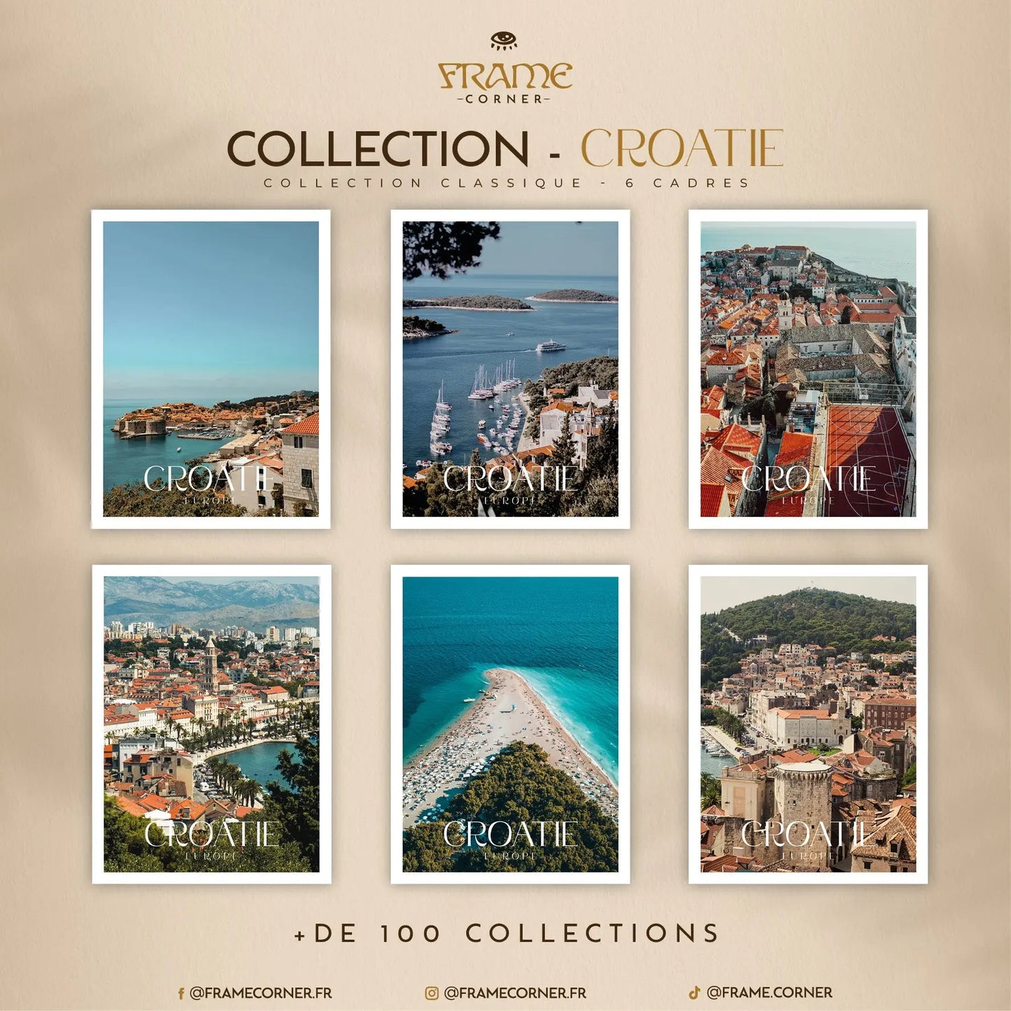 Affiche Croatie - Vue sur Split Frame Corner