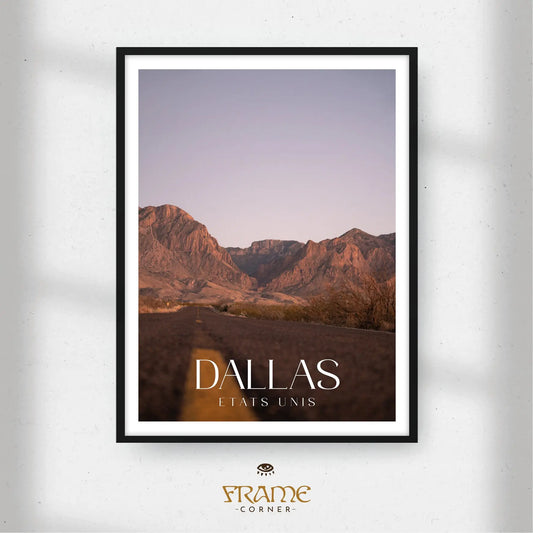 Affiche Dallas - Route du Texas Frame Corner