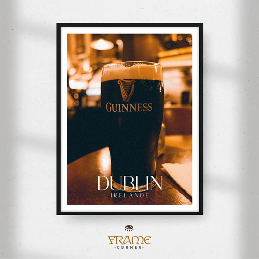 Affiche Dublin - Pinte de Guinness Frame Corner